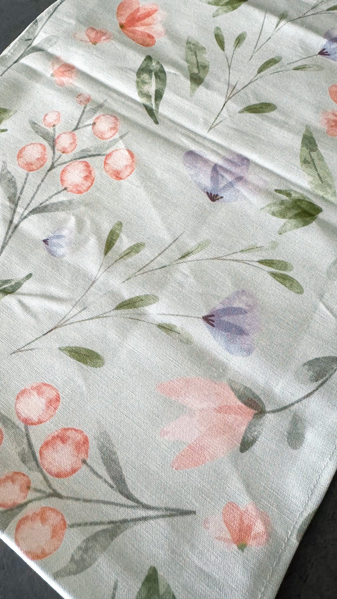 Mixed Floral Linen Canvas Runner 100×34 cm.