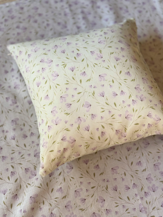 Purple Blossoms Cushion Linen 50x50 cm