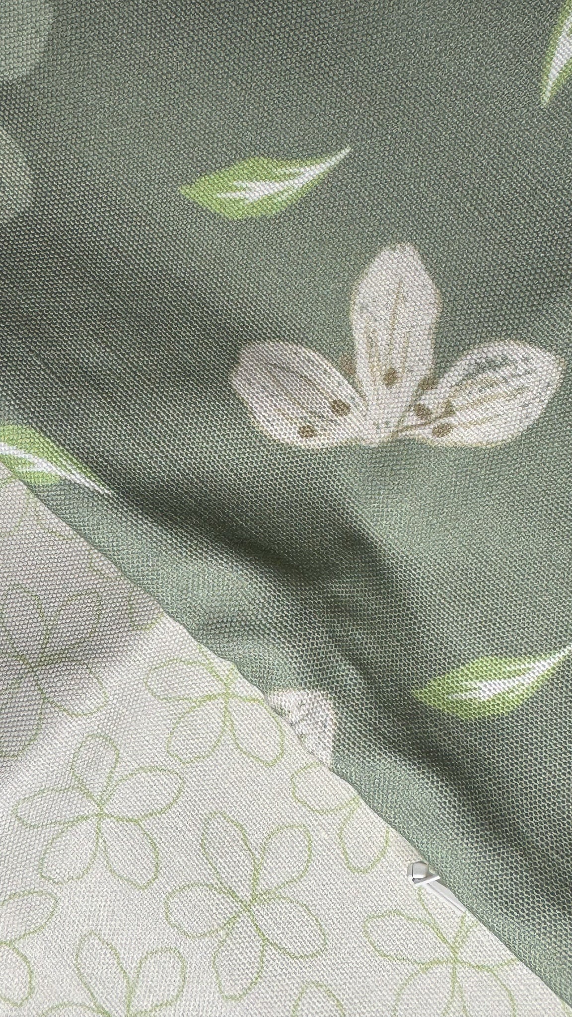 Kiwi Flowers Mint Green Cushion 50x50cm