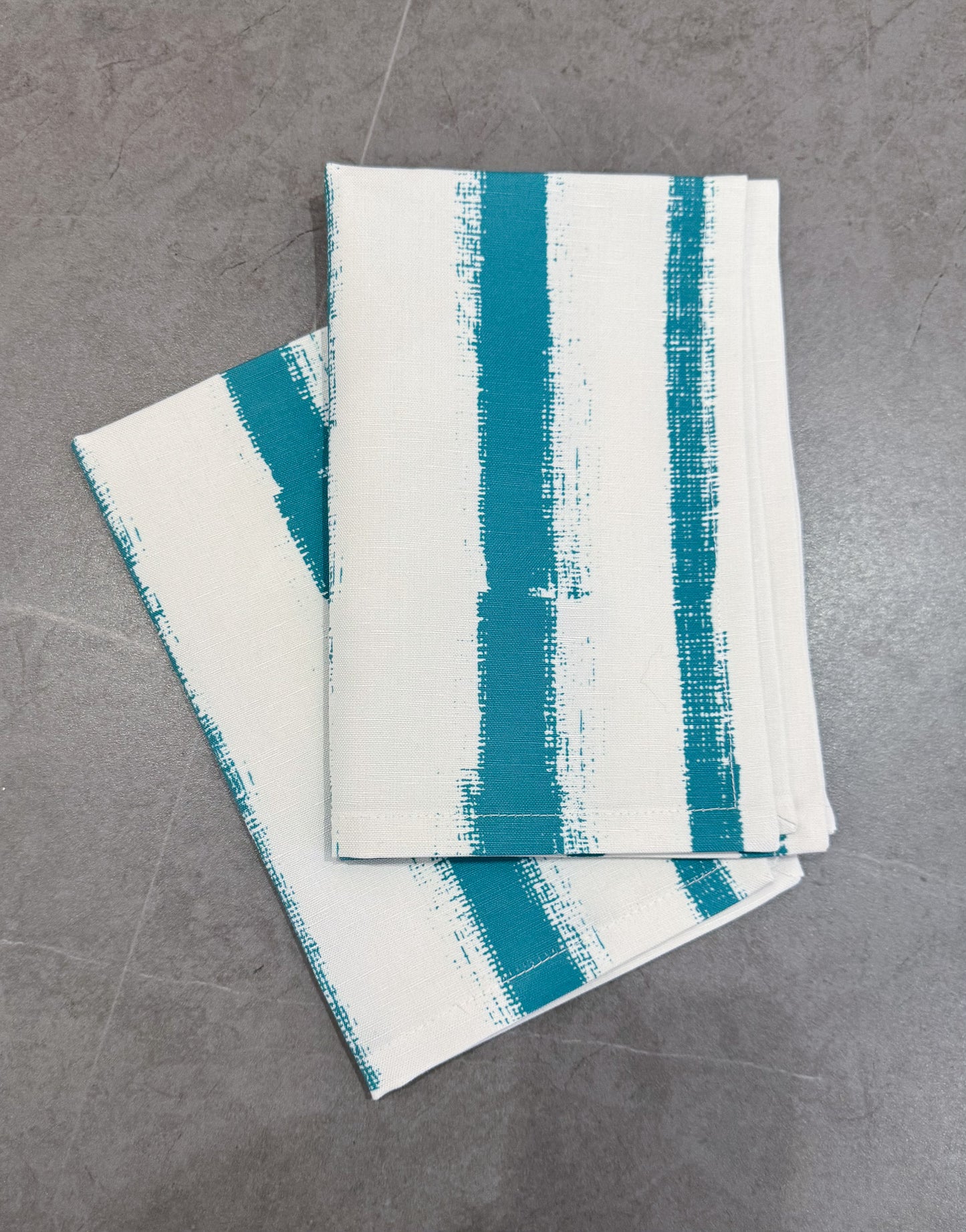 Teal Brush Strokes Canvas Placemats