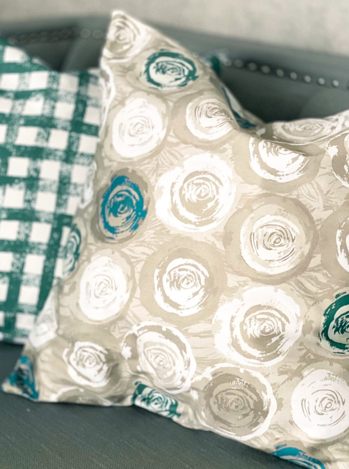 Abstract Roses Linen Cushion 50x50 cm