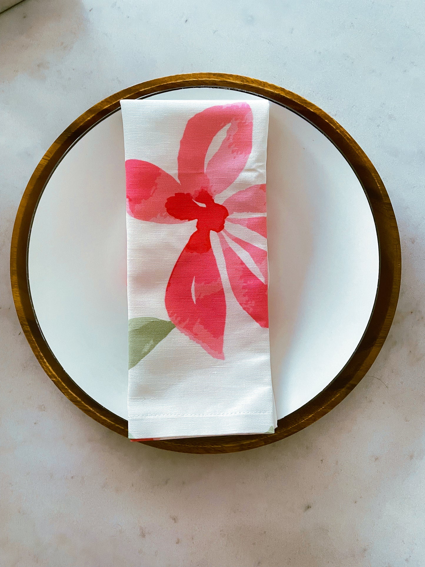 Red flowers Napkins Set Of 2