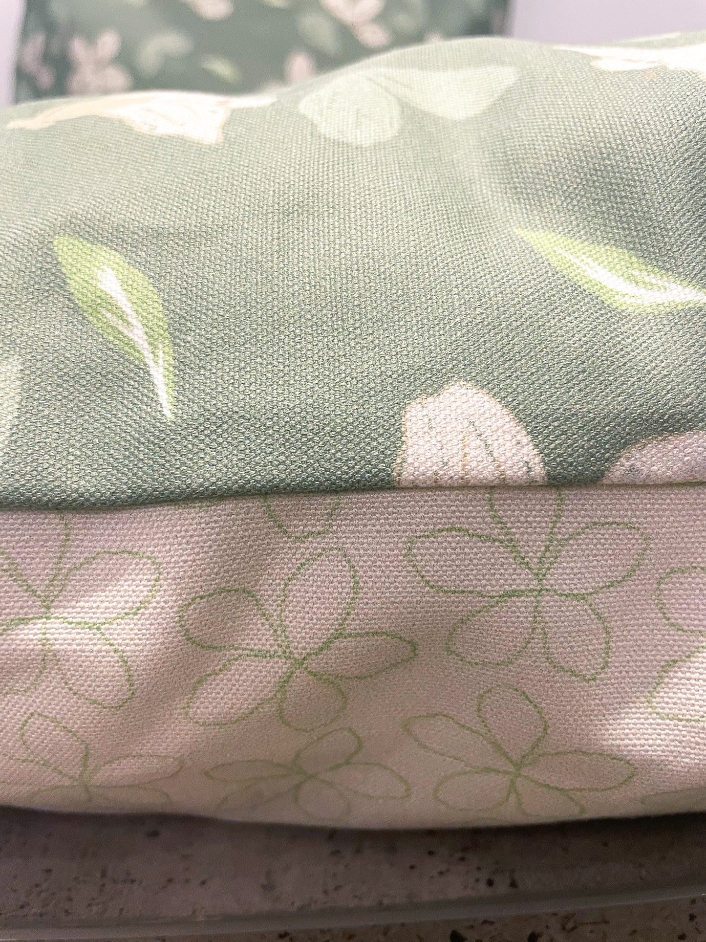 Kiwi Flowers Mint Green Cushion 50x50cm
