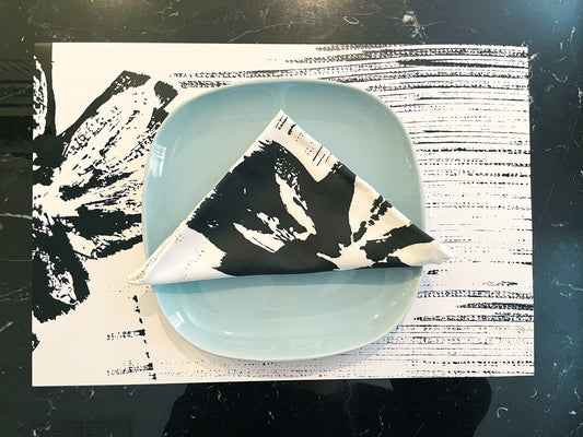 Napkins+ Paper Placemat B&W flower