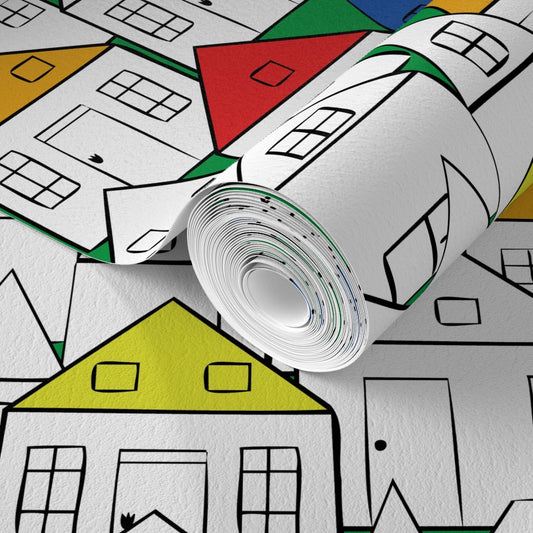 بيوت سعيدة ذات ألوان لامعة