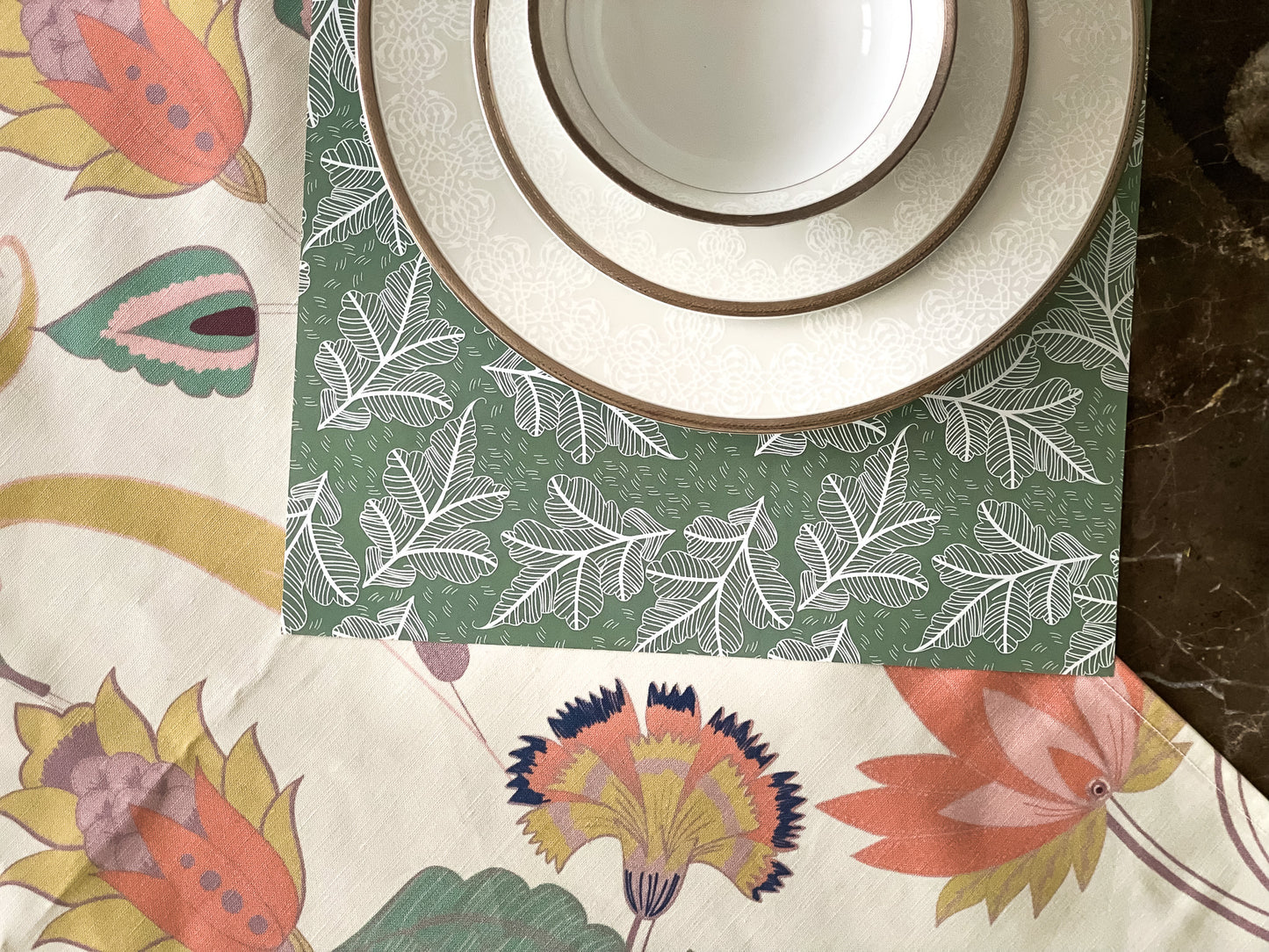 Indian Floral Paper Placemat 12 pc