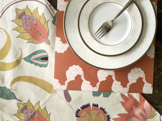 Indian Floral Paper Placemat 12 pc