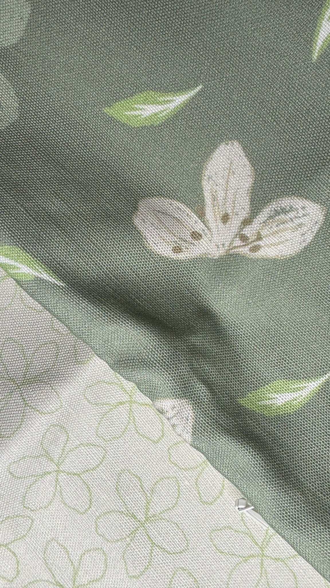 Kiwi Flowers Mint Green Cushion 50x50cm