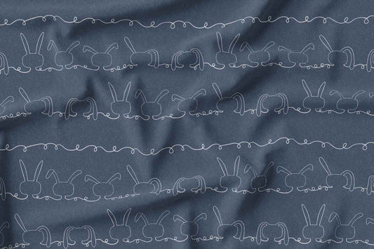 Rabbit On The Line Fabric