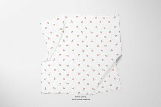 Sweet Blossom – Swaddle + Headband -White