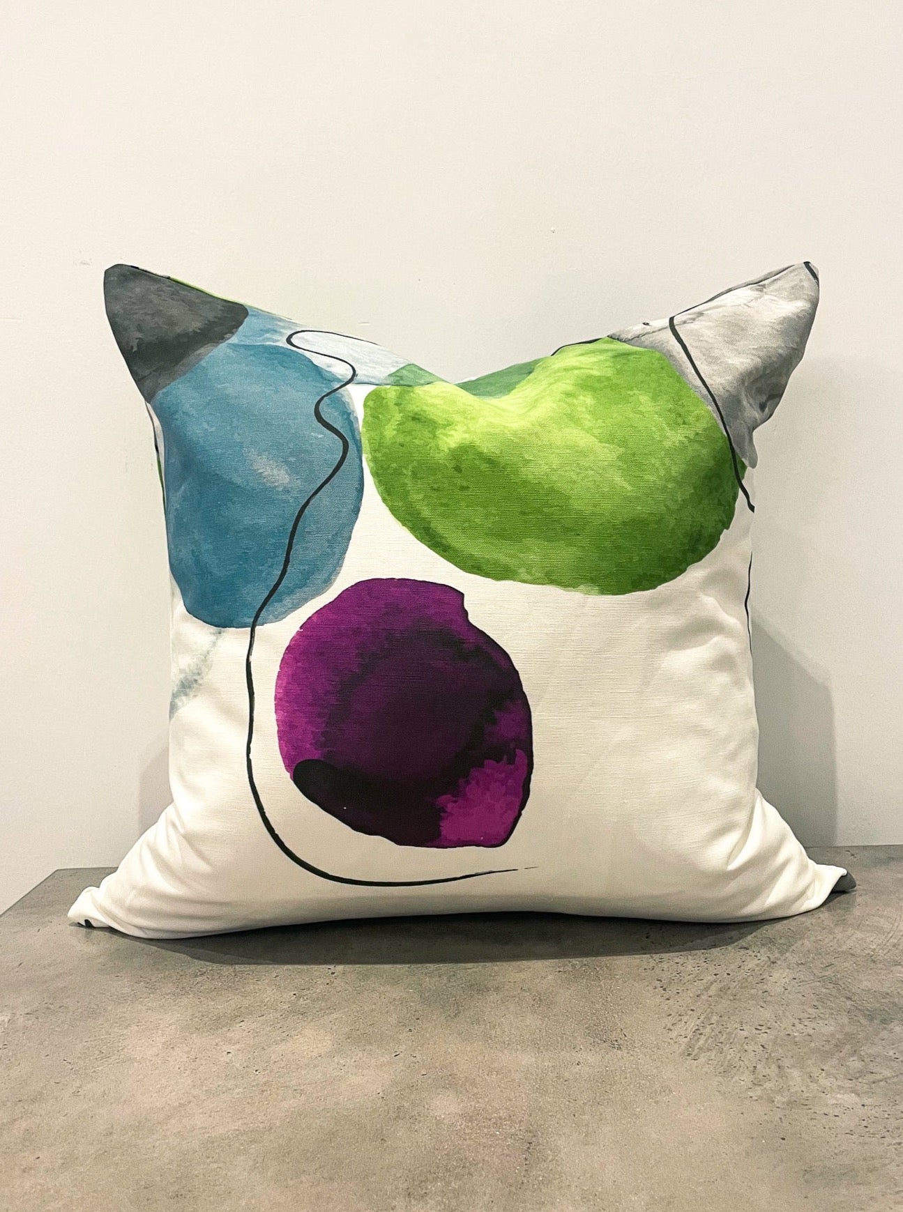 Abstract Watercolour Cushion Linen 50x50 cm